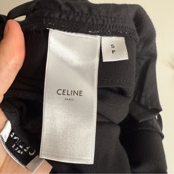 Celine - Black Pull on pants with Pleat and Stripes - Small 100% cotton - Picture 11 of 12